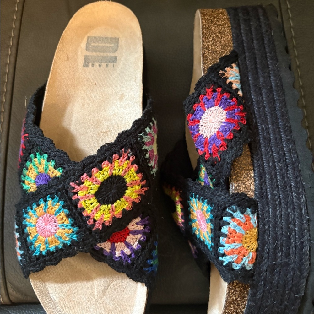 Dirty Laundry Multicolor Crochet Platform Sandals